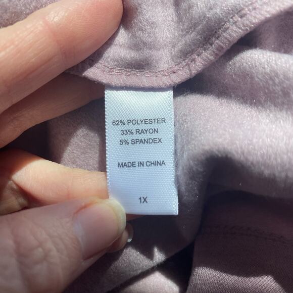 Cuddl Duds NWOT Comfortwear Soft Fleece Pullover Women's 1X Pink Lounge Comfy - Picture 6 of 7